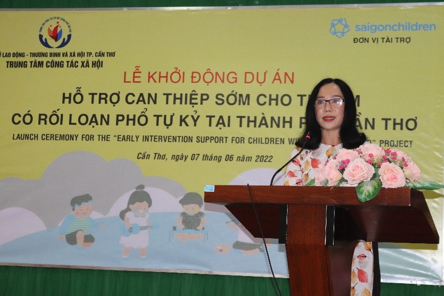 Bà Phan Quỳnh Dao – Phó Giám đốc Sở Lao động – Thương binh và Xã hội thành phố Cần Thơ  phát biểu chỉ đạo